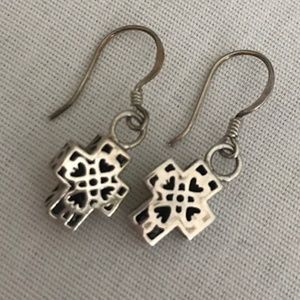 Sterling Silver Filigree Cross Earrings